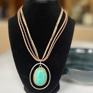 Silpada Blue and Silver Necklace with Intricate Designs